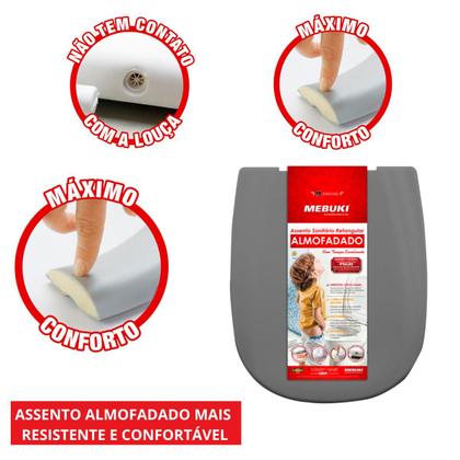 Imagem de Assento Sanitário Almofadado Retangular Life Para Vaso Celite 1.6gpf 6.0lpf
