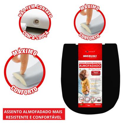 Imagem de Assento Sanitário Almofadado Retangular Loren Luna Para Vaso Lorenzetti 1.6gpf 6.0lpf