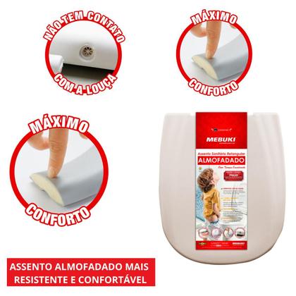 Imagem de Assento Sanitário Almofadado Retangular Riviera Para Vaso Celite 1.6gpf 6.0lpf