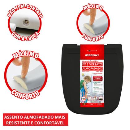 Imagem de Assento Sanitário Almofadado Retangular Savary Para Vaso Eternit 1.6gpf 6.0lpf