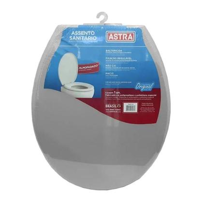 Imagem de Assento Sanitário Almofadado Slim Cinza - Astra