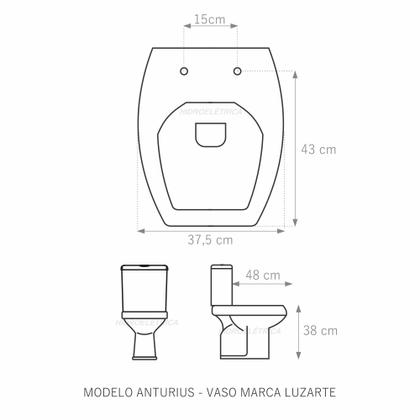 Imagem de Assento Sanitário Anturius Bege Claro Tampa para Vaso Luzarte Almofadado