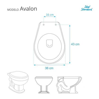 Imagem de Assento Sanitário Avalon Cinza Quartzo (Cinza Escuro) para vaso Ideal Standard