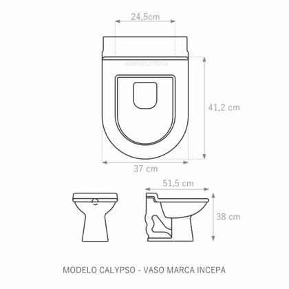 Imagem de Assento Sanitário Calypso Branco Tampa para Vaso Incepa em Polipropileno