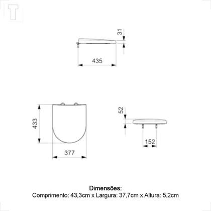 Imagem de Assento sanitario celite slim soft close resina termofixa black mate