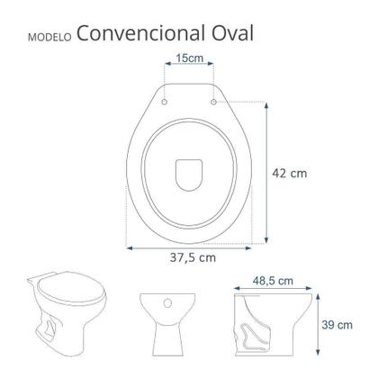 Imagem de Assento Sanitário Convencional / Oval Cinza Real para Louça Deca