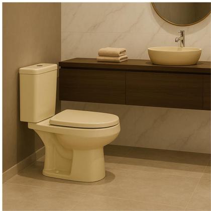 Imagem de Assento Sanitário Deca Monte Carlo Tupan Creme  Tampa de Vaso Convencional em Polipropileno Anatômico Compatível com Bacia Deca Monte Carlo e Eternit