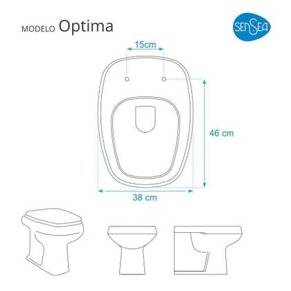 Imagem de Assento Sanitário em MDF Optima Branco para bacia Sensea