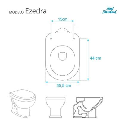 Imagem de Assento Sanitário Ezedra Cinza Quartzo para vaso Ideal Standard
