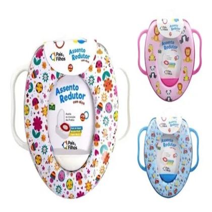 Imagem de Assento Sanitario Infantil Com Alças Redutor Para Vaso Adaptador Troninho Acolchoado Criança Bebe