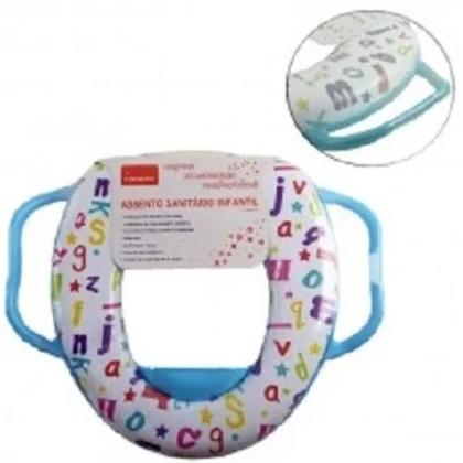 Imagem de Assento Sanitario Infantil Com Alças Redutor Para Vaso Adaptador Troninho Acolchoado Criança Bebe