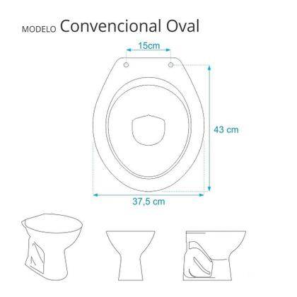 Imagem de Assento Sanitário Laqueado Convencional Oval Branco para Vaso Celite