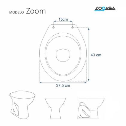 Imagem de Assento Sanitário Laqueado Soft Close Zoom Branco para vaso Logasa 6lpf