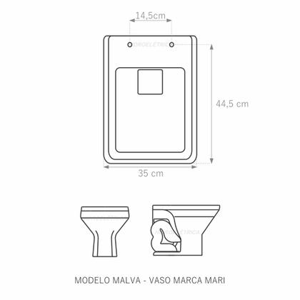Imagem de Assento Sanitário Malva Branco Tampa para Vaso Mari de Madeira Laqueada - SB