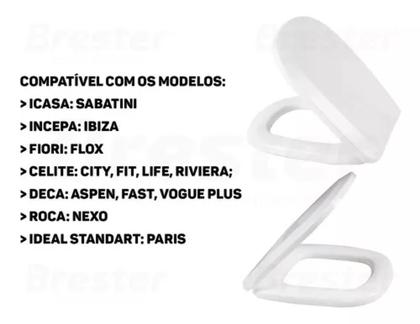 Imagem de Assento Sanitário Perfecto-Mult BRANCO Almofadado Retangular-METASUL