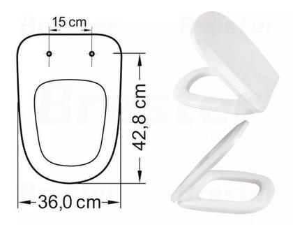 Imagem de Assento Sanitário Perfecto-Mult BRANCO Almofadado Retangular-METASUL