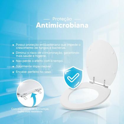 Imagem de Assento Sanitario Poliester Antibacteriano Diamantina Branco Para Vaso Icasa