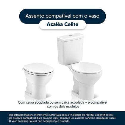 Imagem de Assento Sanitario Poliester com Amortecedor Azalea Branco para Vaso Celite