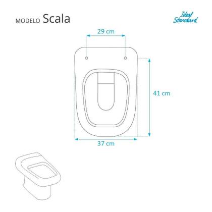 Imagem de Assento Sanitário Poliéster Scala Amêndoa Para Vaso Ideal Standart