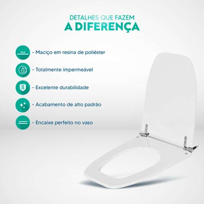 Imagem de Assento Sanitário Poliéster Scala Cinza Quartzo Para Vaso Ideal Standart