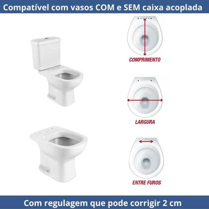 Imagem de Assento Sanitário Pra Vaso Almofadado Retangular Branco Paris Ideal Standart 1.6gpf 6.0lpf