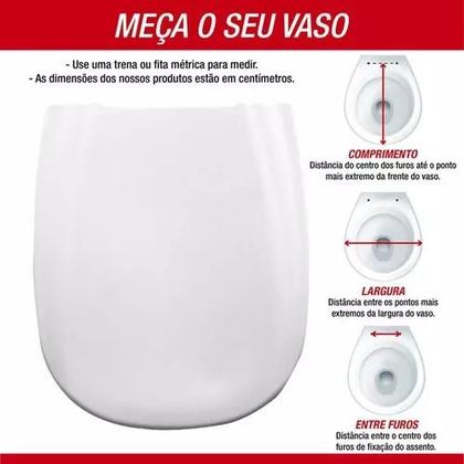 Imagem de Assento Sanitário Retangular Elevado 7,5cm Rígido - Mebuki - Branco