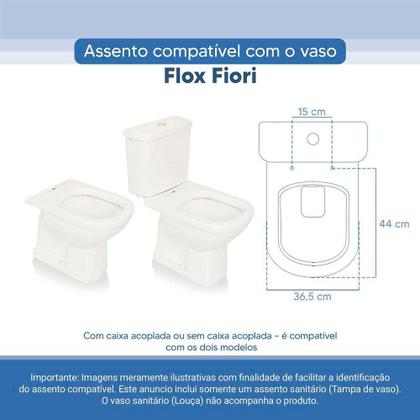 Imagem de Assento Sanitário Tampa de Vaso Branco Resina Poliester Flox para bacia Fiori