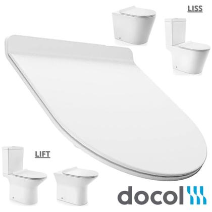 Imagem de Assento Sanitário Termofixo com Fechamento Suave Branco Liss e Lift Docol Soft Close