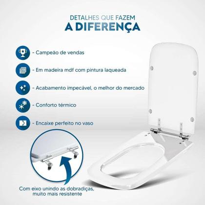 Imagem de Assento Sanitário Tivoli Silver (Cinza Claro) para vaso Ideal Standard