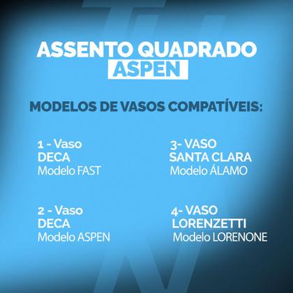 Imagem de Assento Sanitário Tupan Deca Aspen Compatível Santa Clara Álamo e Lorenzetti Lorenone Polipropileno Anatômico