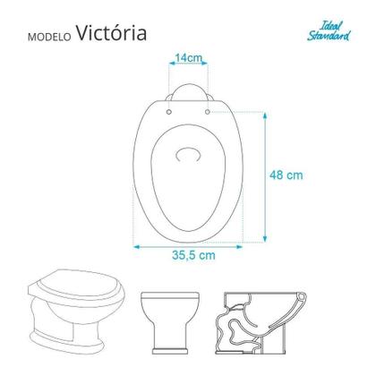 Imagem de Assento Sanitário Victoria Branco para vaso American Standard