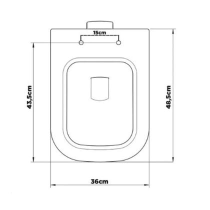 Imagem de Assento Tampa Vaso Almofadado Retangular Metasul