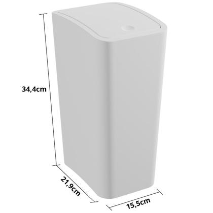 Imagem de Assento Vaso Oval Soft Branco +Lixeira Branca 8L Tampa Click