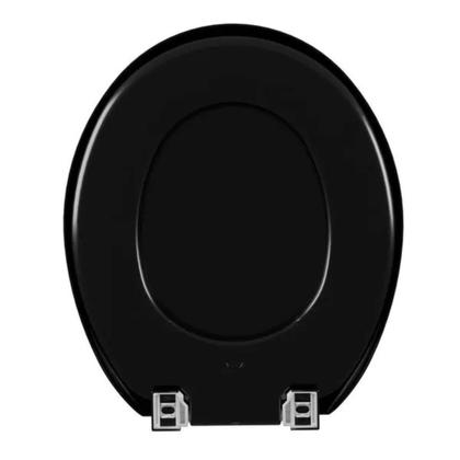 Imagem de Assento Vaso Oval Soft Preto + Lixeira Preta 8L Tampa Click