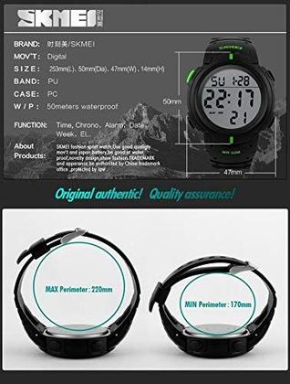 Imagem de Assista à tela LED de esportes digitais SKMEI AIMES para homens