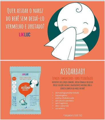 Imagem de Assoar Baby - 20 Lenços Umedecidos Com Solução Salina - Likluc