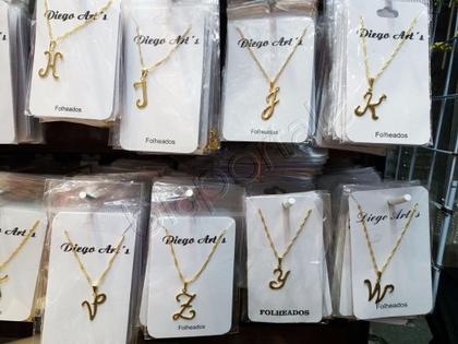 Imagem de Atacado Corrente colar Cordão Inicial Nome Folheada Kit com 23 Letras
