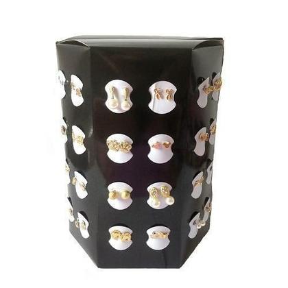 Imagem de Atacado Kit 60 Pares Brincos Folheados A Ouro 18K Ou Prata