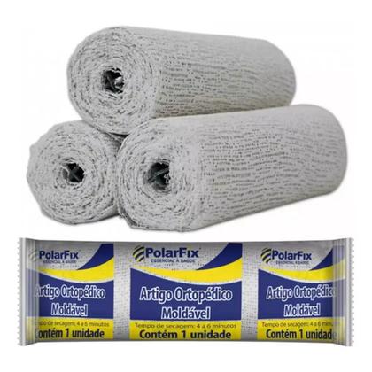 Imagem de Atadura Gessada 15 Cm X 3,0m Polar Fix Kit C/ 5 Unidades