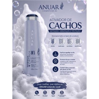 Imagem de Ativador de Cachos - Defrirum + Cachos Dux 500g - Anuar - Cabelos Cacheados, Crespos e Ondulados