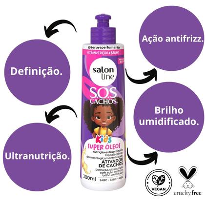 Imagem de Ativador de Cachos Salon Line Kids Sos Cachos Nutrição em Ação 300ml