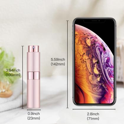 Imagem de Atomizador de perfume Tekson 8 ml recarregável de viagem, pacote com 5 unidades, rosa