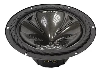 Imagem de auto falante 12 polegadas grave potente bravox black bk12 d4 350 watts bobina dupla 2+2 ohms