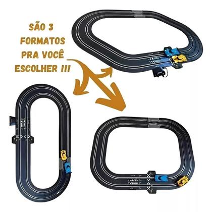 Imagem de Auto Pista Turbo Run Circuito de Corrida 3 Formatos 240cm Autorama Dm Toys DMT5891