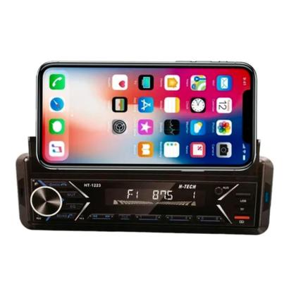 Imagem de Auto Rádio Automotivo Bluetooth 4x60W RMS USB SD Card com Suporte para Celular HTech HT1223