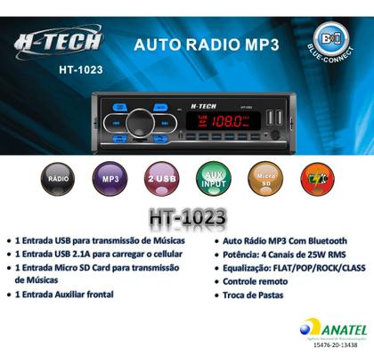 Imagem de Auto Radio Automotivo Bluetooth Mp3 Player Com Usb Sd SOM Carro First Option