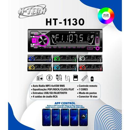 Imagem de Auto Rádio Som USB Bluetooth SD Troca Pastas Controle APP