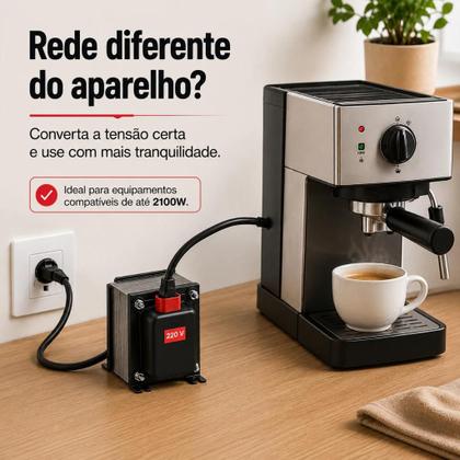 Imagem de Auto Transformador 7000VA Tomadas Bivolt De 110v Para 220v Ar Condicionado Impressora Force Line