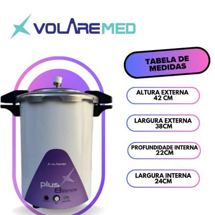 Imagem de Autoclave Vertical Volare Plus 8 Litros 127V - Roxa