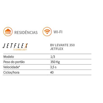 Imagem de Automatizador Bv Levante 350Kg Jetflex Ppa 1,50 Motor Portão 3,5 Seg Suportes
